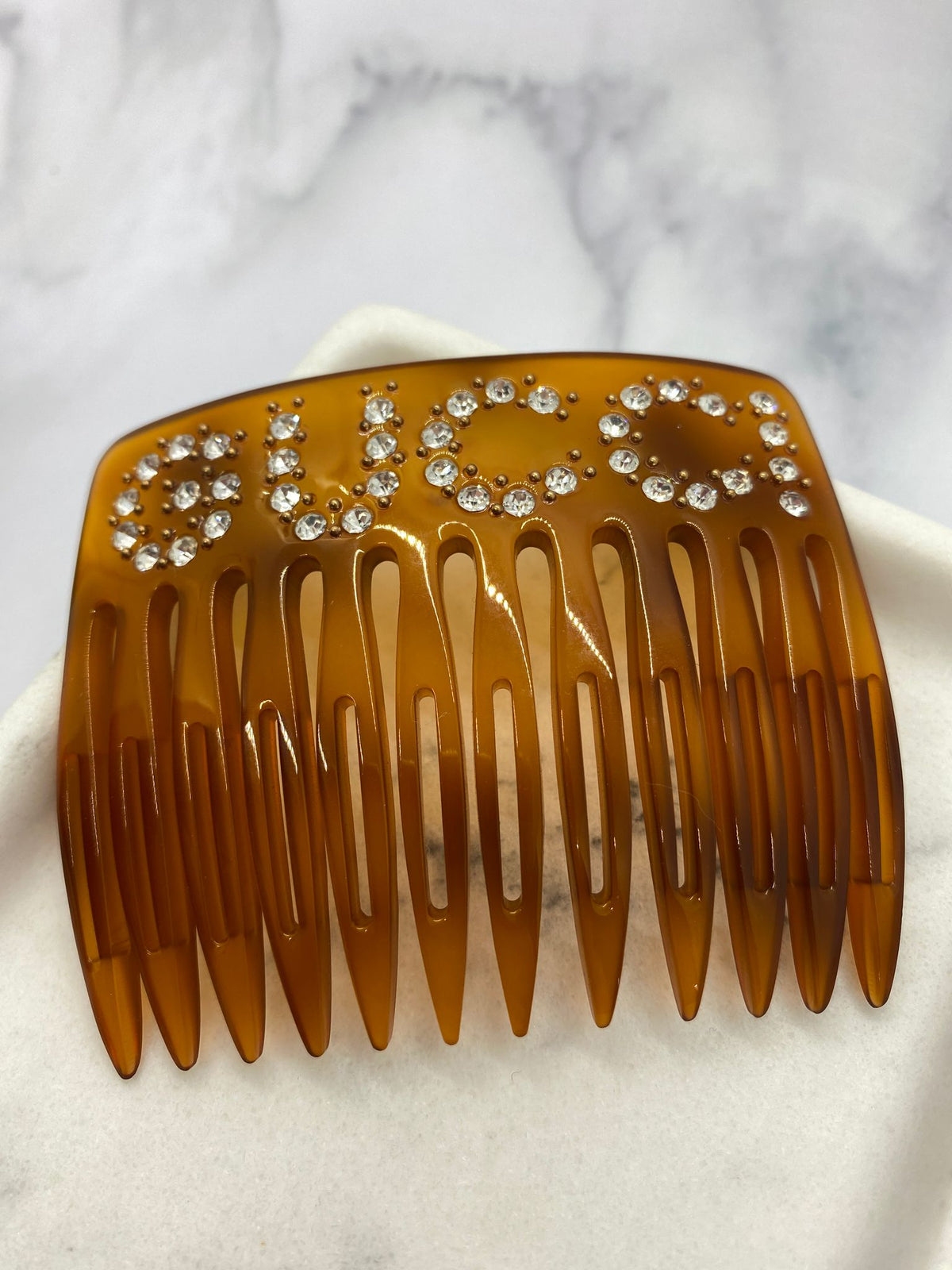 GUCCI GG Rhinestone Hair Clip - Pre owned