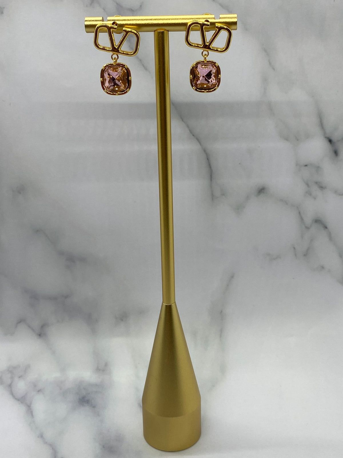 VALENTINO Pink Rhinestone Earrings - Pre owned