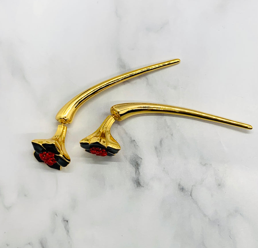BOTTEGA VENETA Flower Pendant Earrings - Pre owned