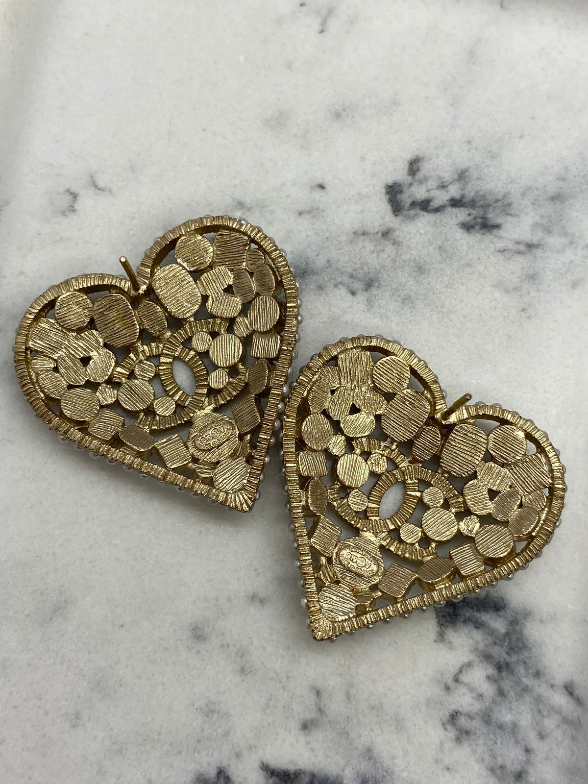 CHANEL CC Heart Enamel Rhinestone Earrings - Pre owned