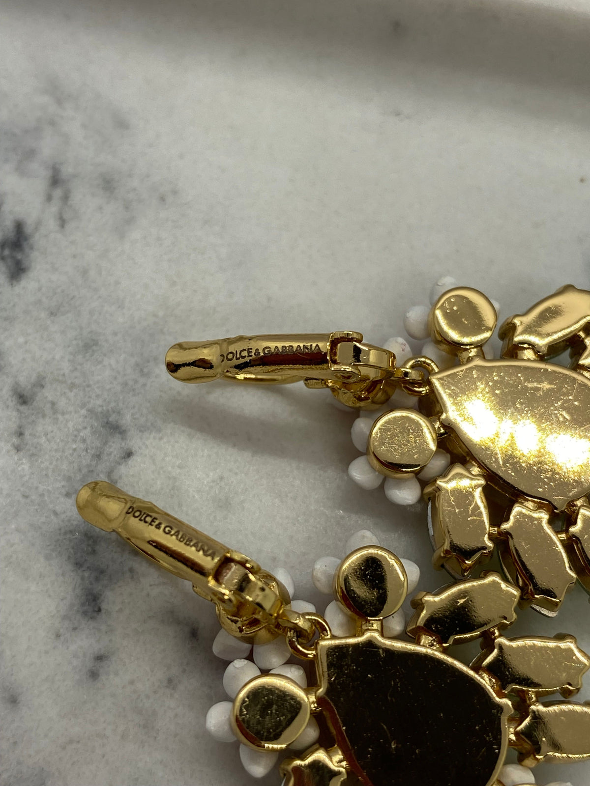 DOLCE & GABBANA Rhinestone Pendant Earrings - Pre owned