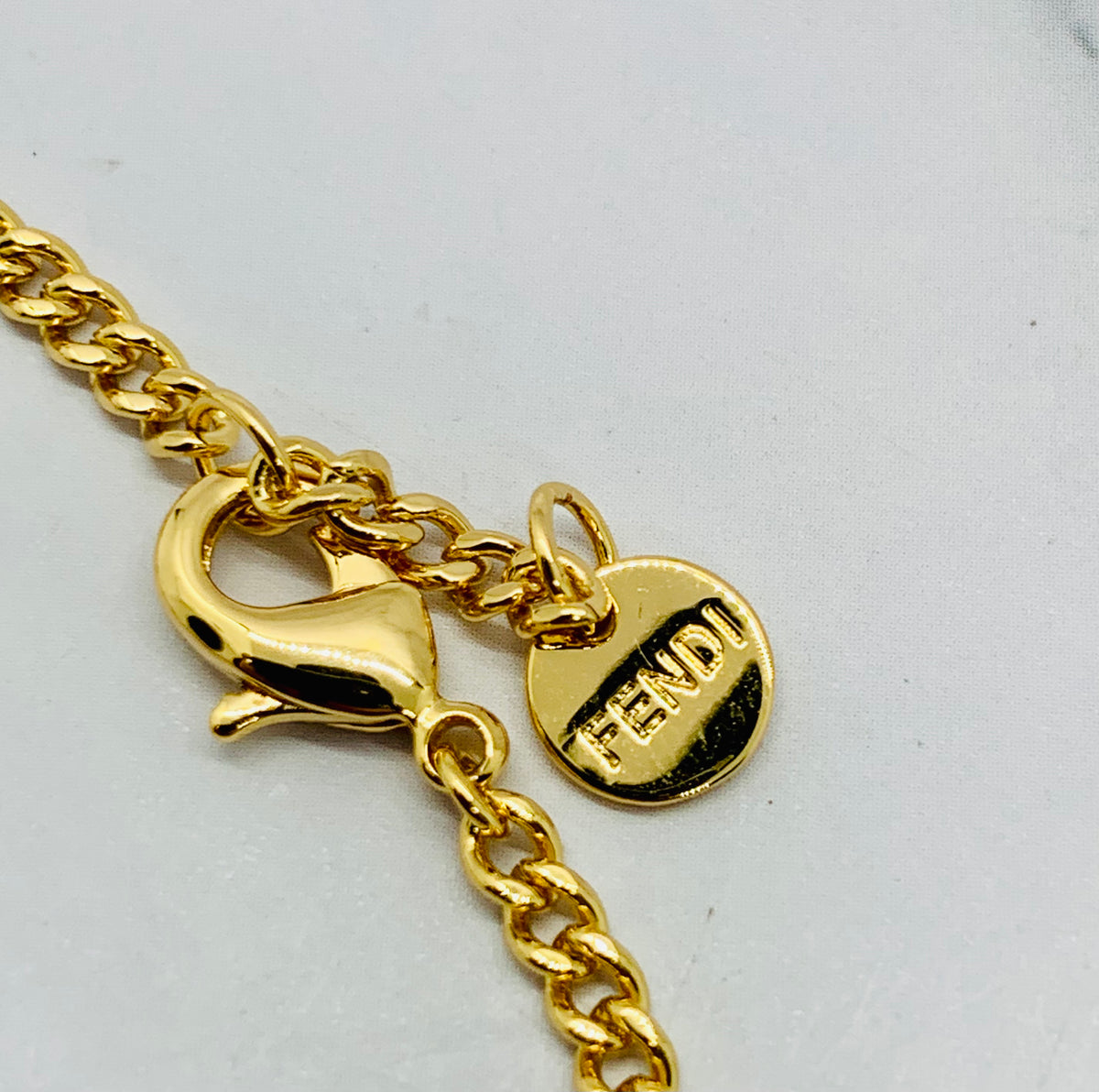 Auth FENDI FF Monogram Gold Tone Bracelet - Pre owned
