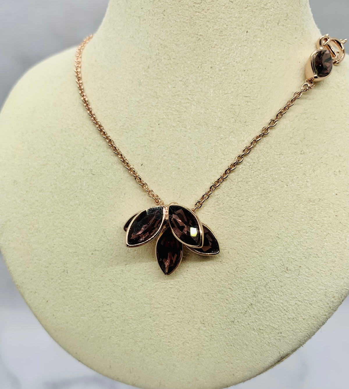 CHRISTIAN DIOR Rose Gold Rhinestone Necklace - Pre owned