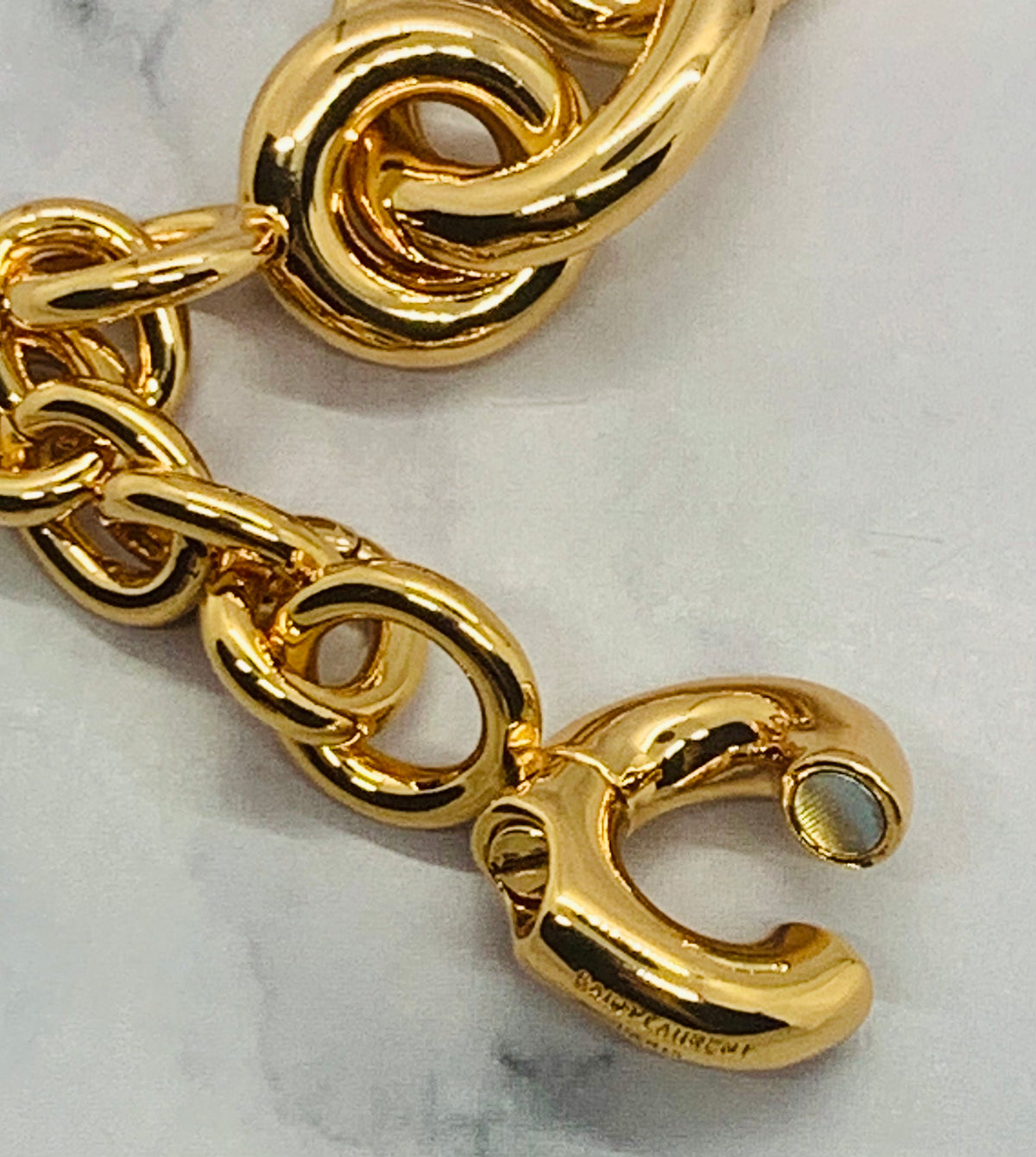 YSL YVES SAINT LAURENT Gold Tone Link Bracelet - Pre owned