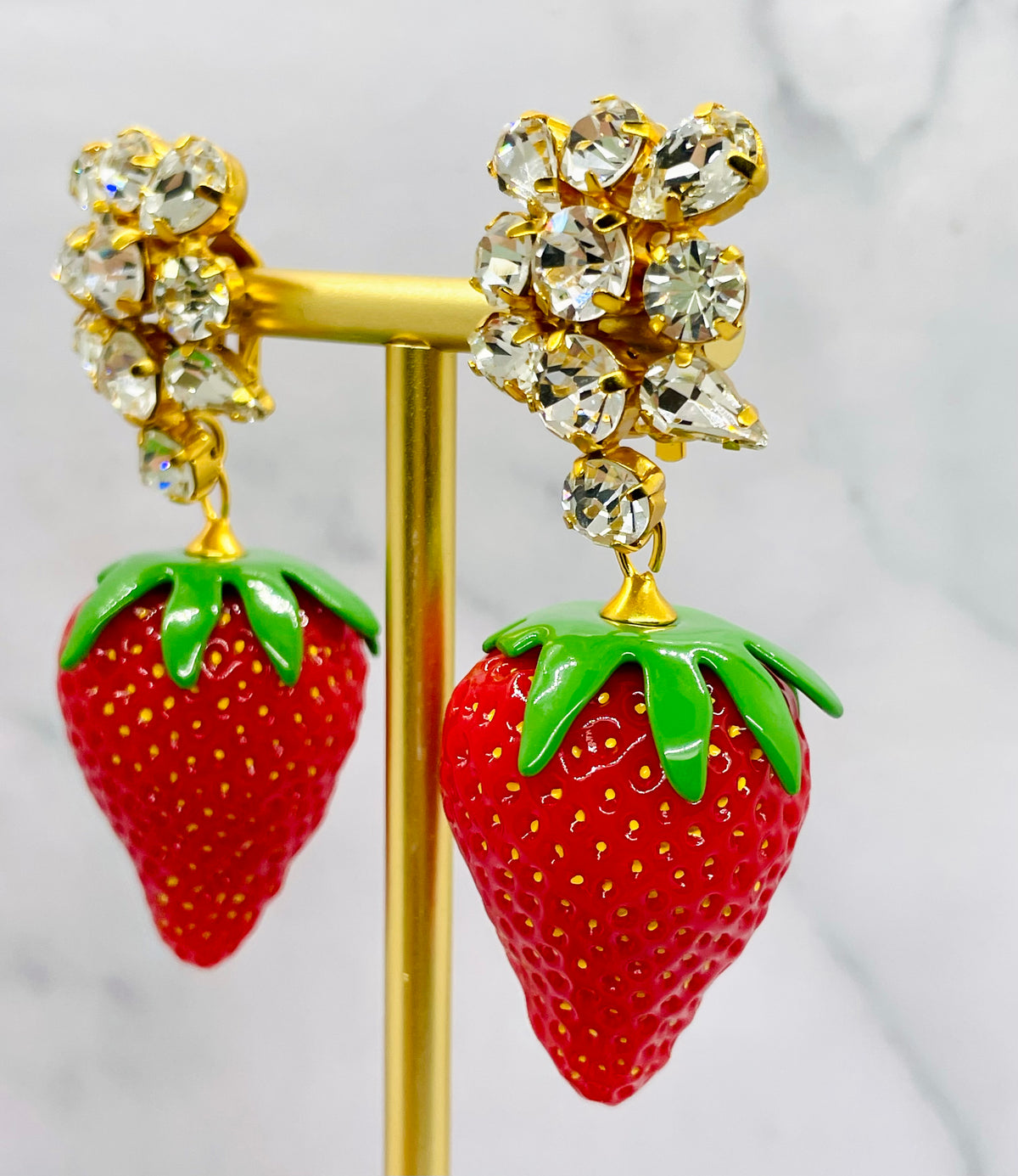 YSL Yves Saint Laurent strawberry clip-on earrings, pair, MK6433, photo 4