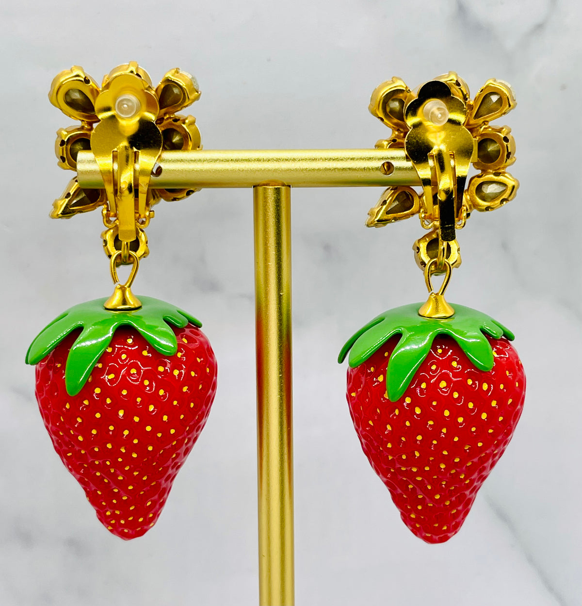 YSL Yves Saint Laurent strawberry clip-on earrings, pair, MK6433, photo 6