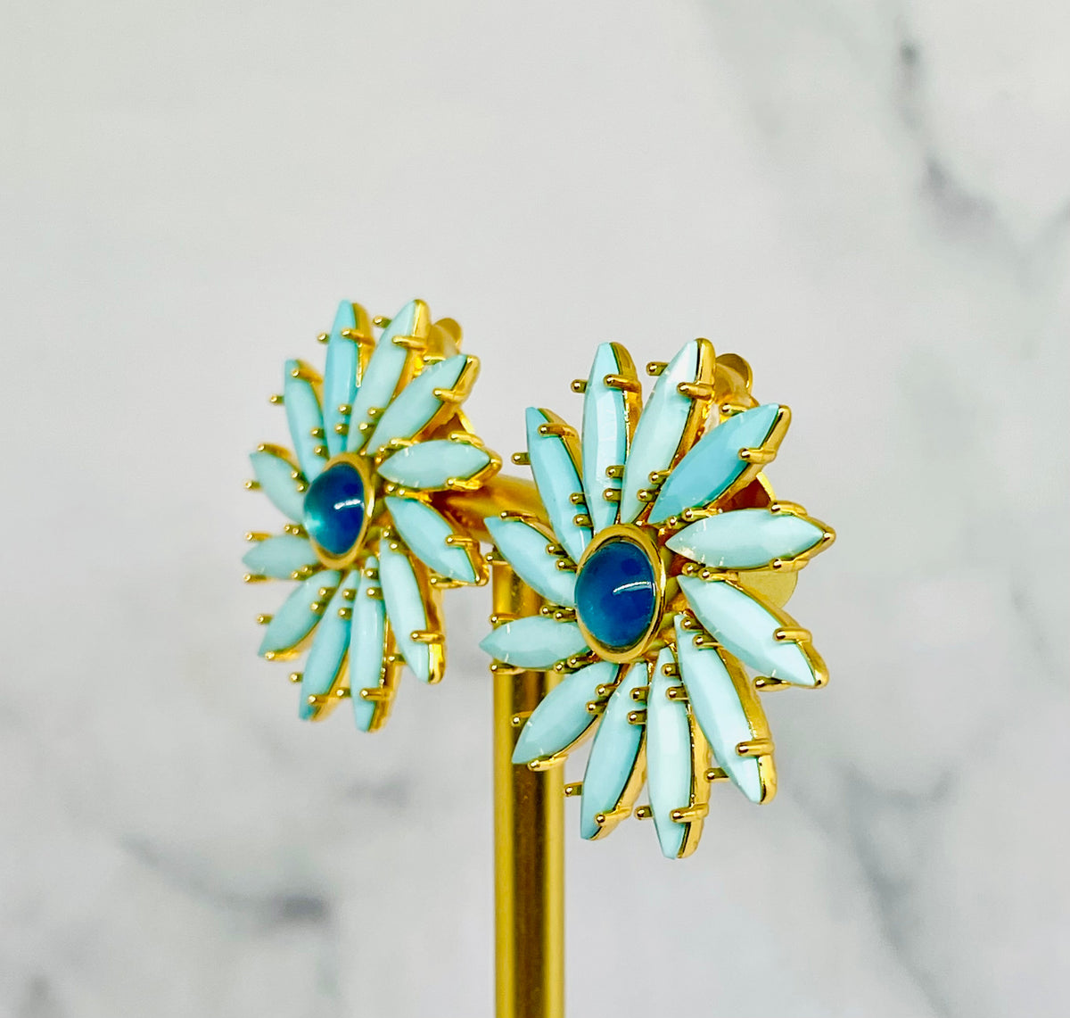 YSL YVES SAINT LAURENT Vintage Turquoise Clip On Earrings - Pre-Owned — 6