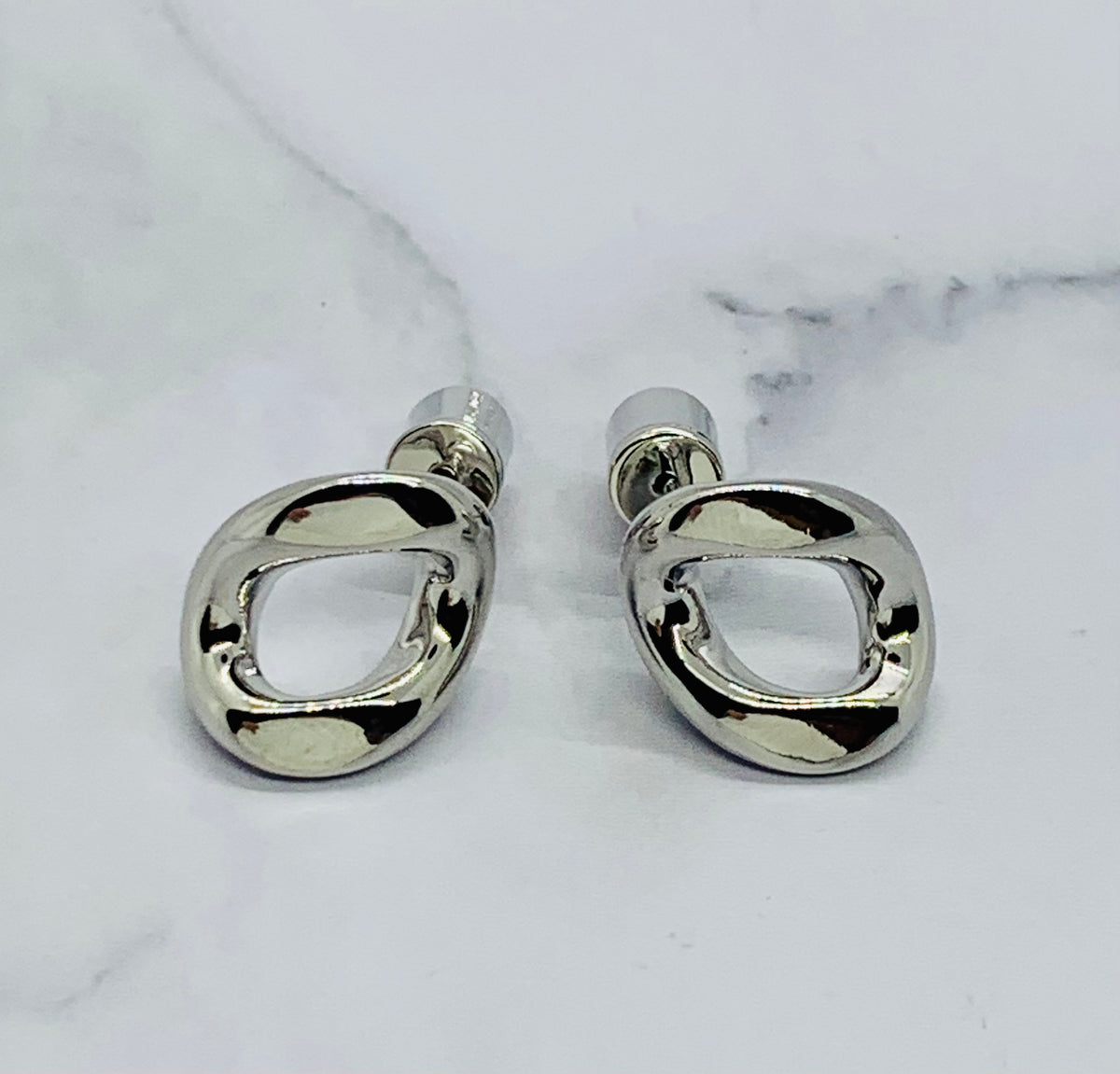 JIL SANDER Silver Tone Earrings - Pre-Owned
