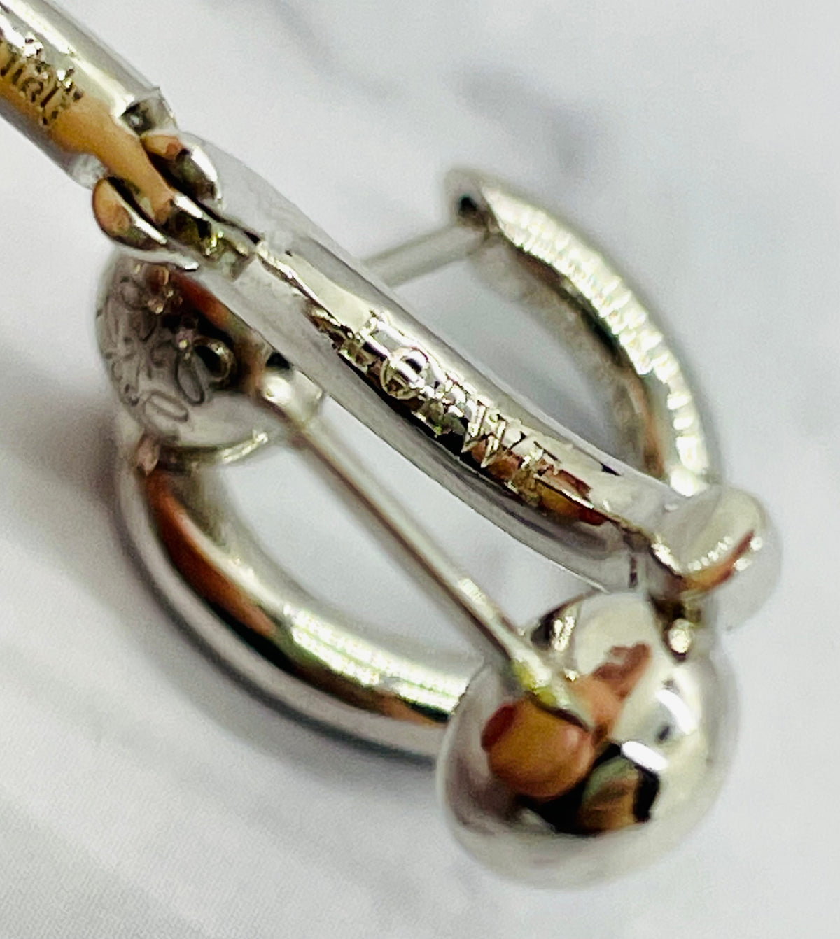 LOEWE Silver Monogram Hoop Earrings - Pre-Owned — 4