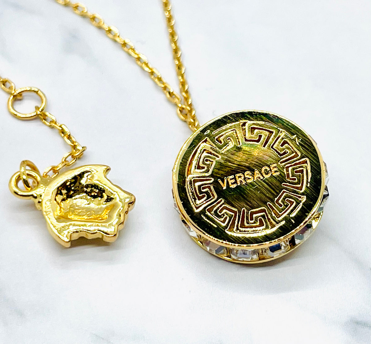 VERSACE Medusa Rhinestone Charm Necklace - Pre-Owned — 5