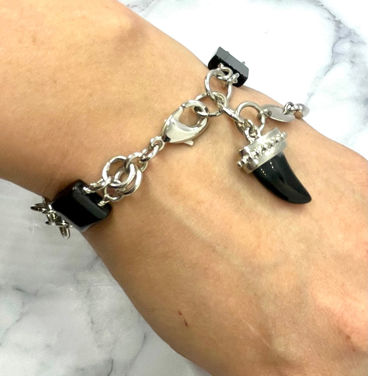 GIVENCHY Horn Silver & Black Bracelet - Pre-Owned — 1