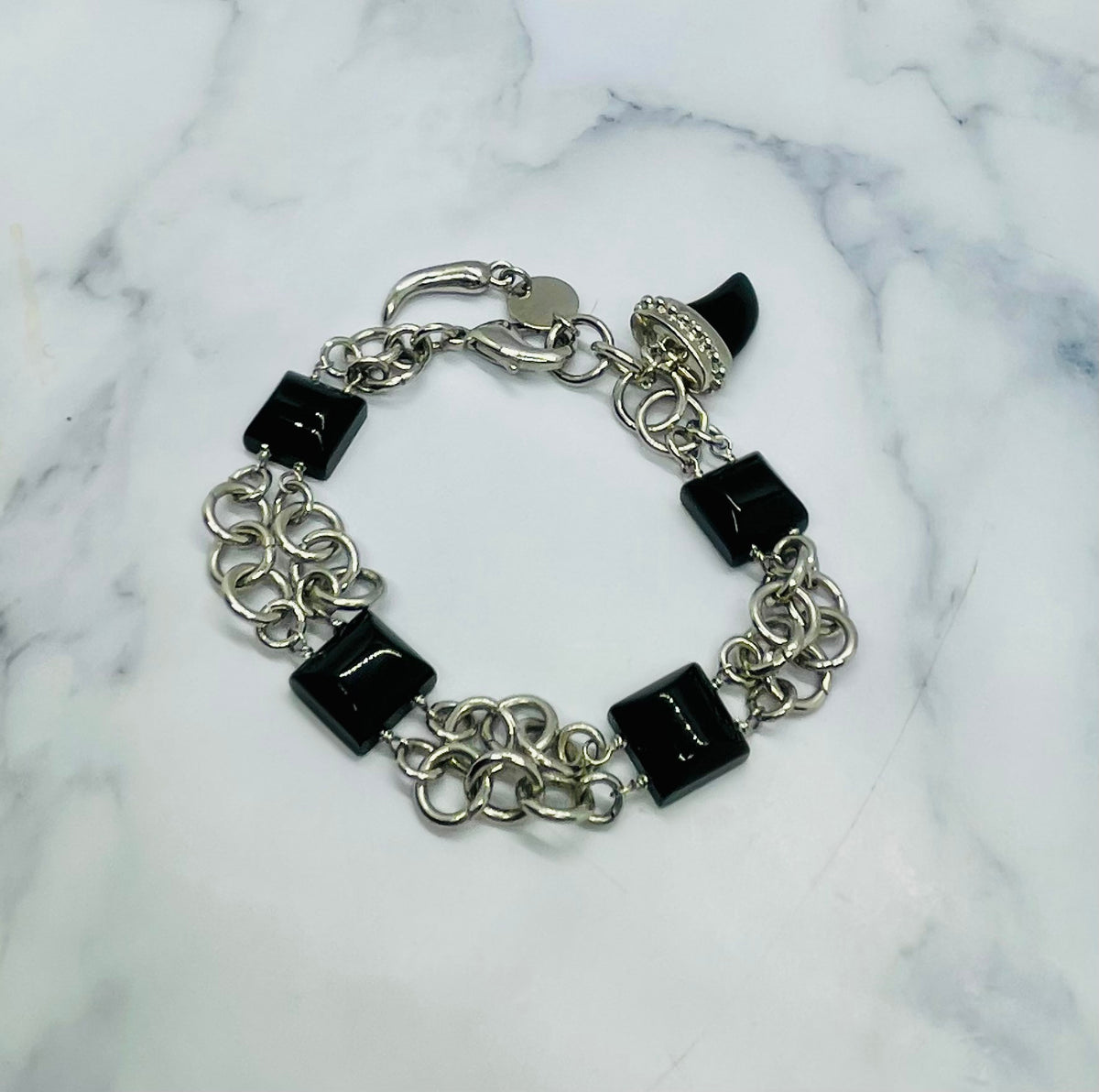 GIVENCHY Horn Silver & Black Bracelet - Pre-Owned — 6