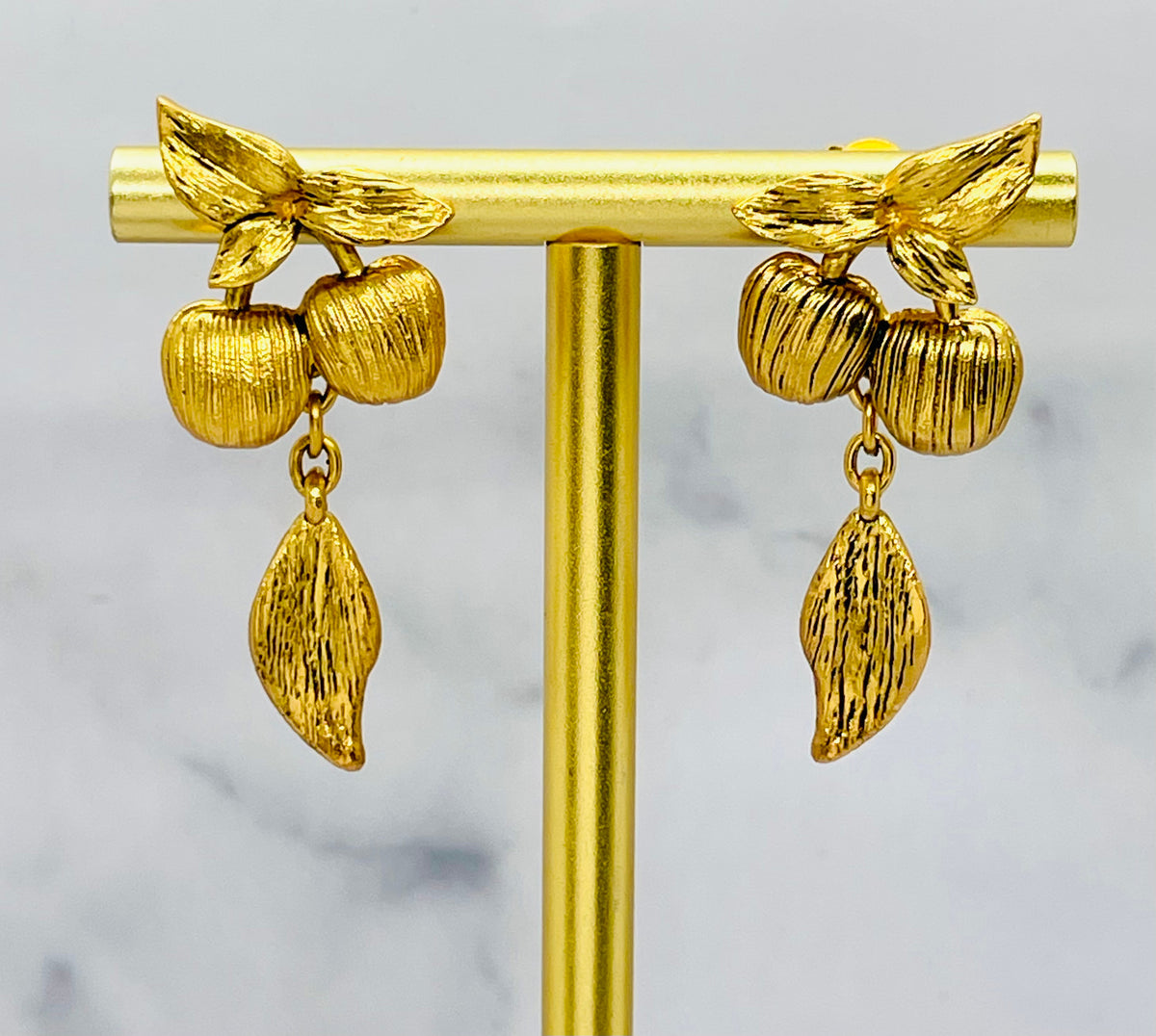 YSL YVES SAINT LAURENT Gold Tone Cherry Earrings - Pre-Owned — 5