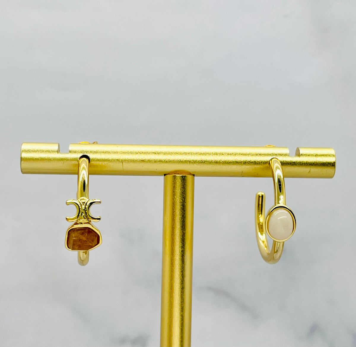 CELINE Asymmetric Monogram Hoop Earrings - Pre-Owned — 3
