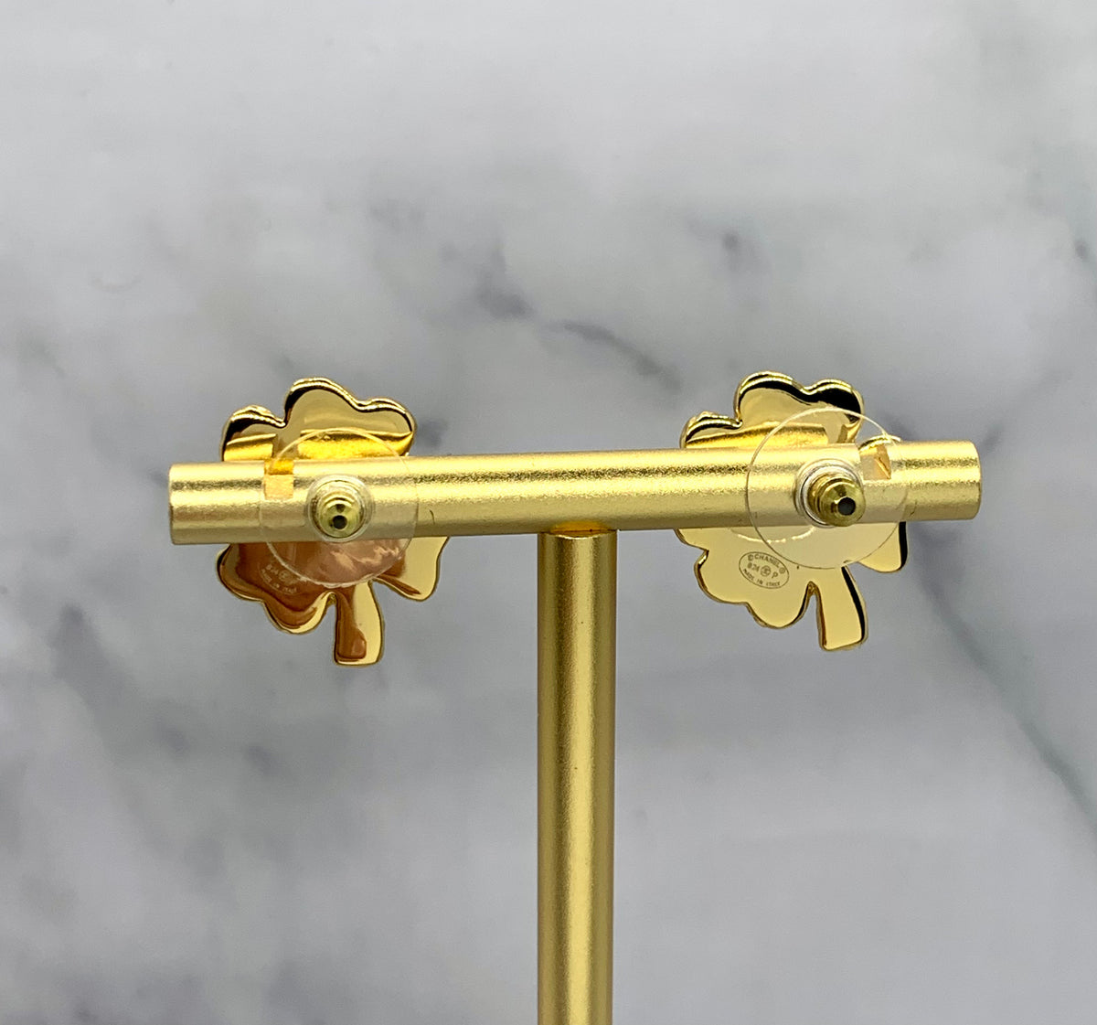 CHANEL CC Gold Tone Lucky Clover Earrings - Pre-Owned — 2