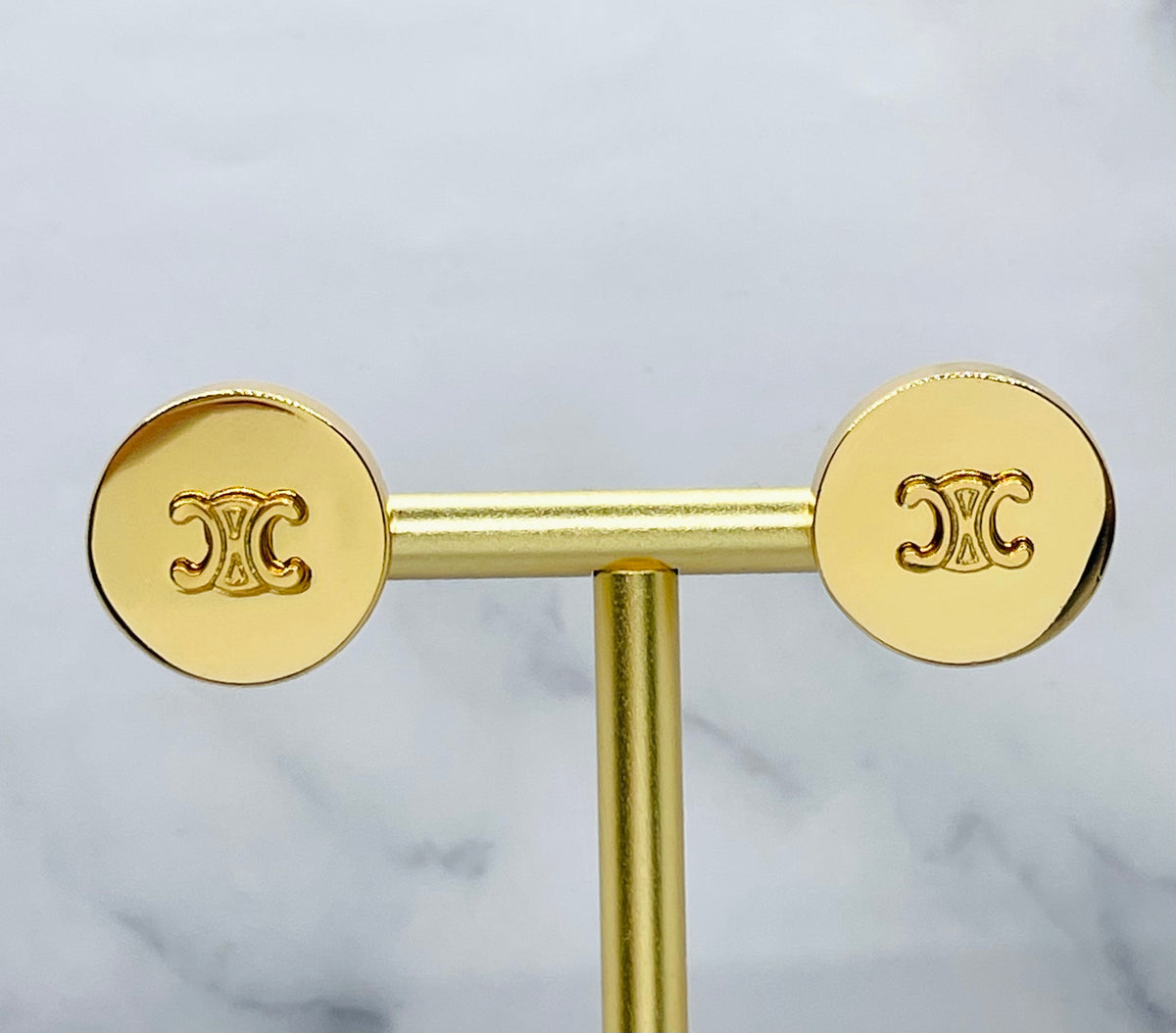 CELINE Monogram Disc Clip On Earrings - Pre-Owned — 6