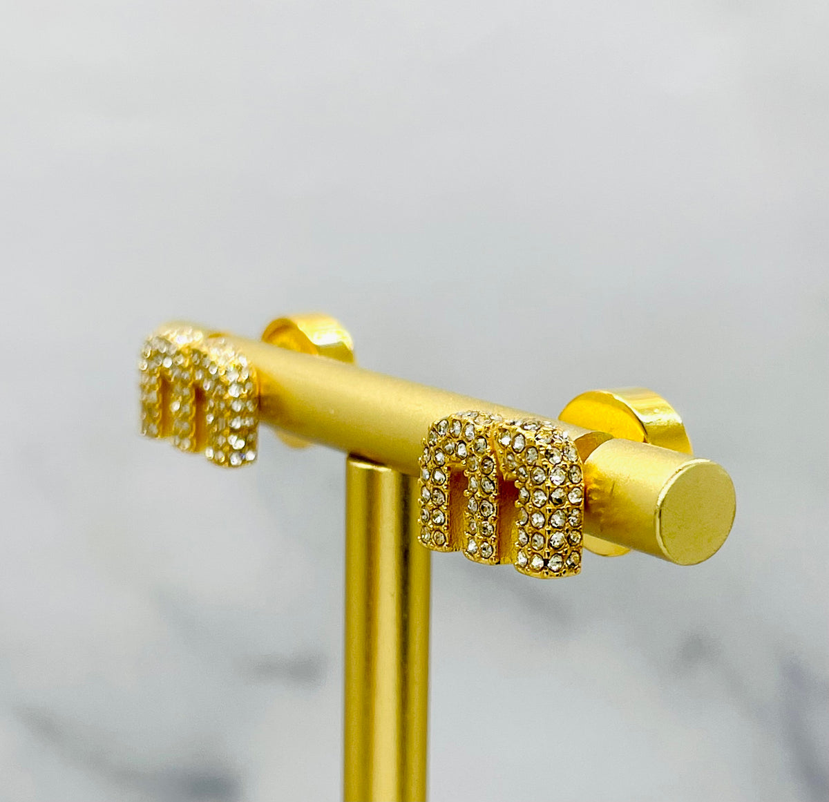 MIU MIU M Rhinestone Earrings - Pre-Owned — 4