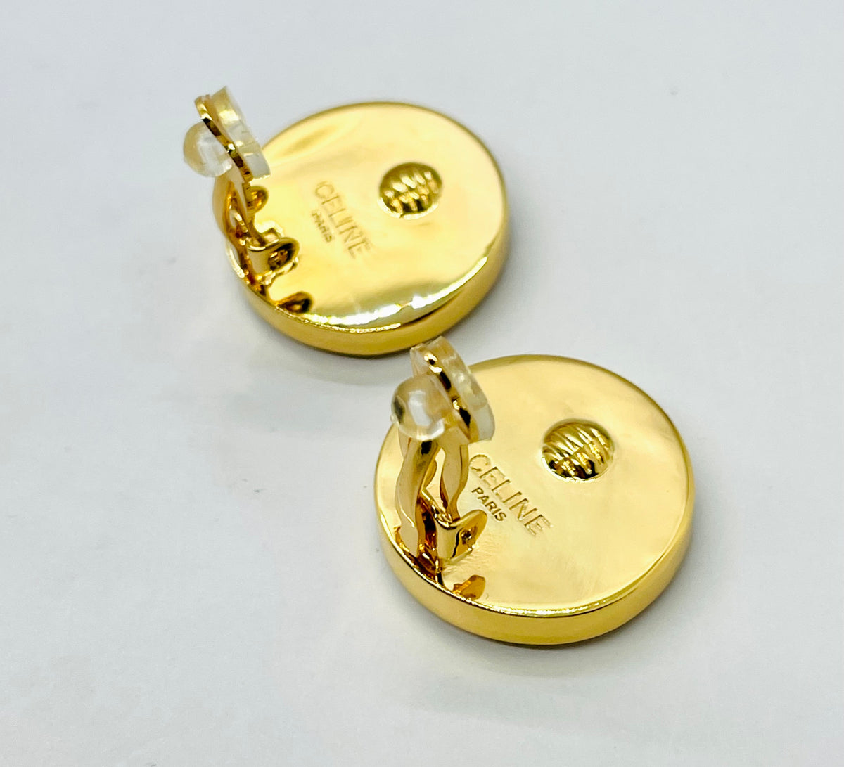 CELINE Monogram Disc Clip On Earrings - Pre-Owned — 4