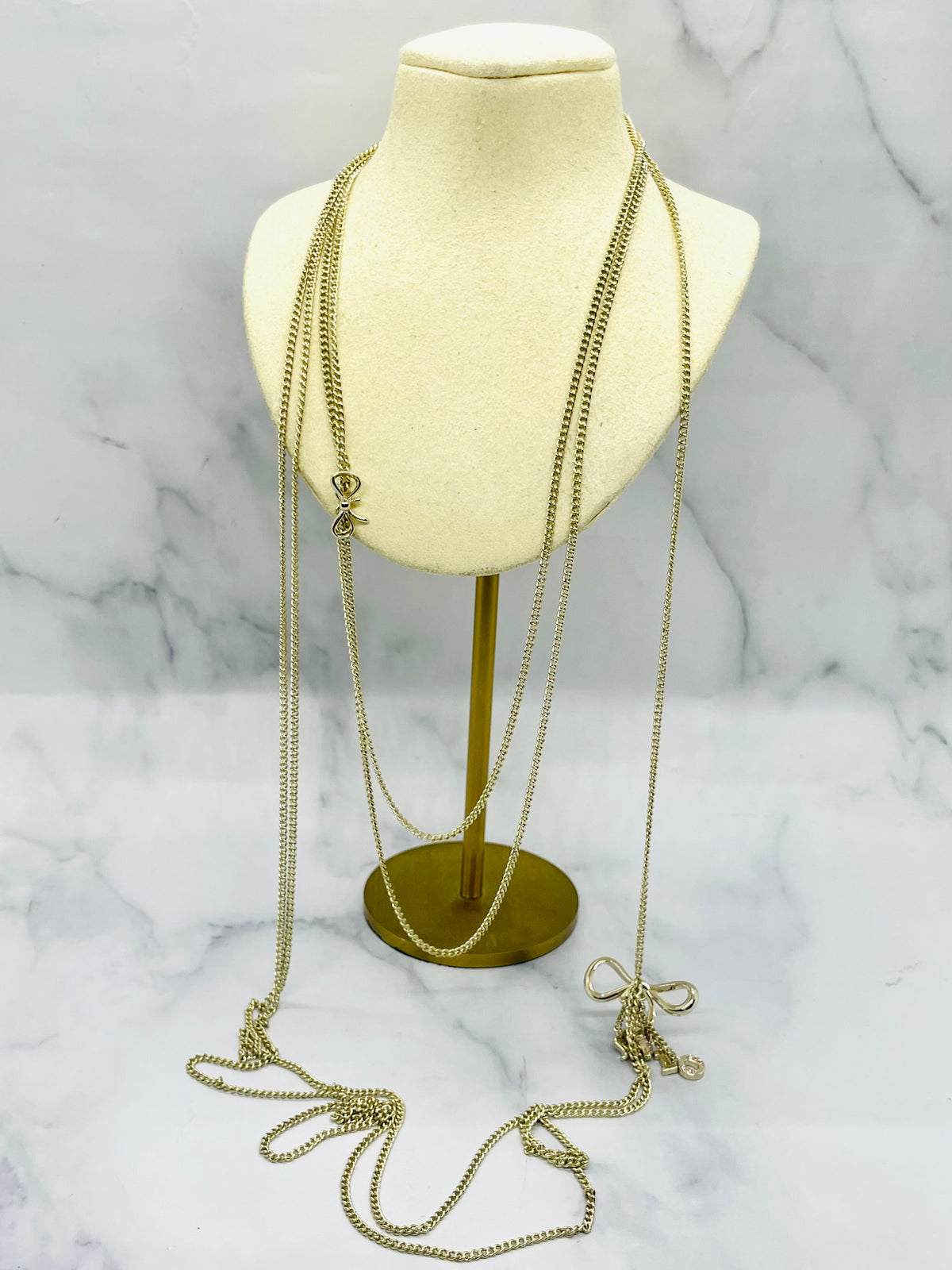 CHRISTIAN DIOR CD Statement Layered Bow Necklace - Pre-Owned — 1