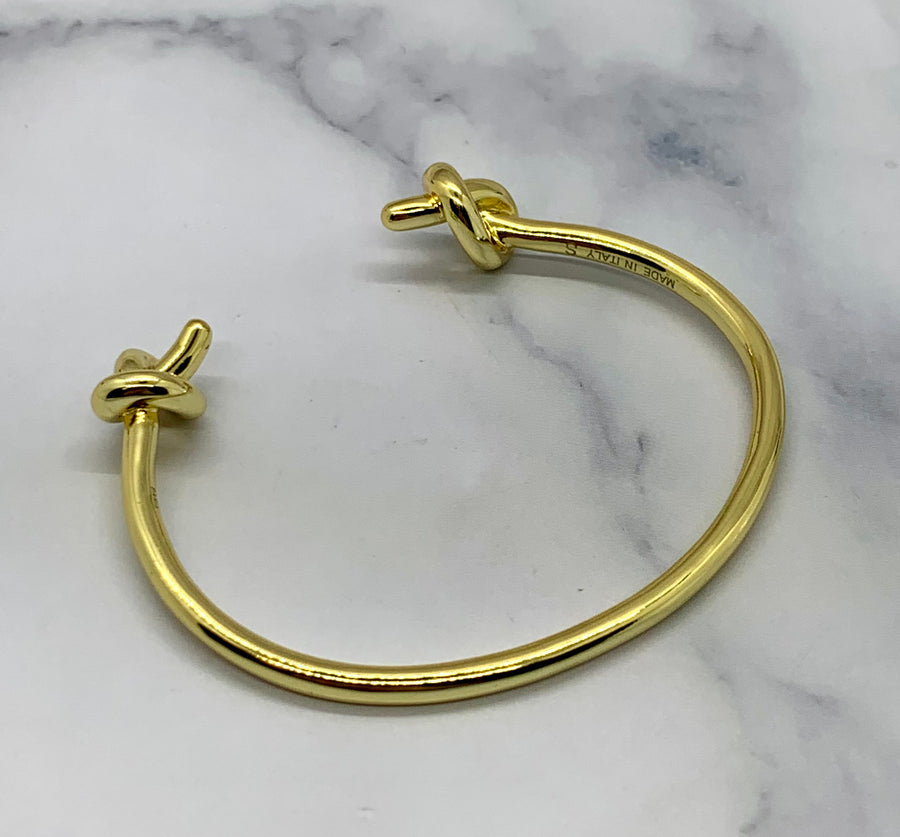 CELINE Knot Gold Tone Cuff Bracelet - Pre-Owned — 1