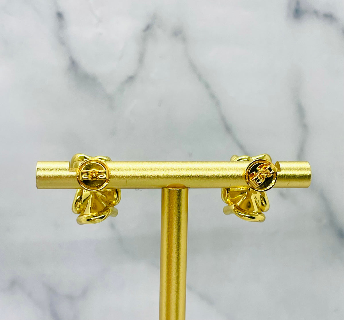 BOTTEGA VENETA Sculpted Gold Tone Earrings - Pre-Owned — 2