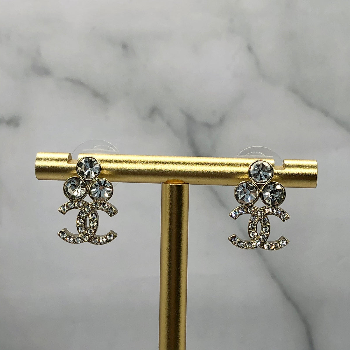 CHANEL CC Rhinestone Earrings - Pre-Owned — 2