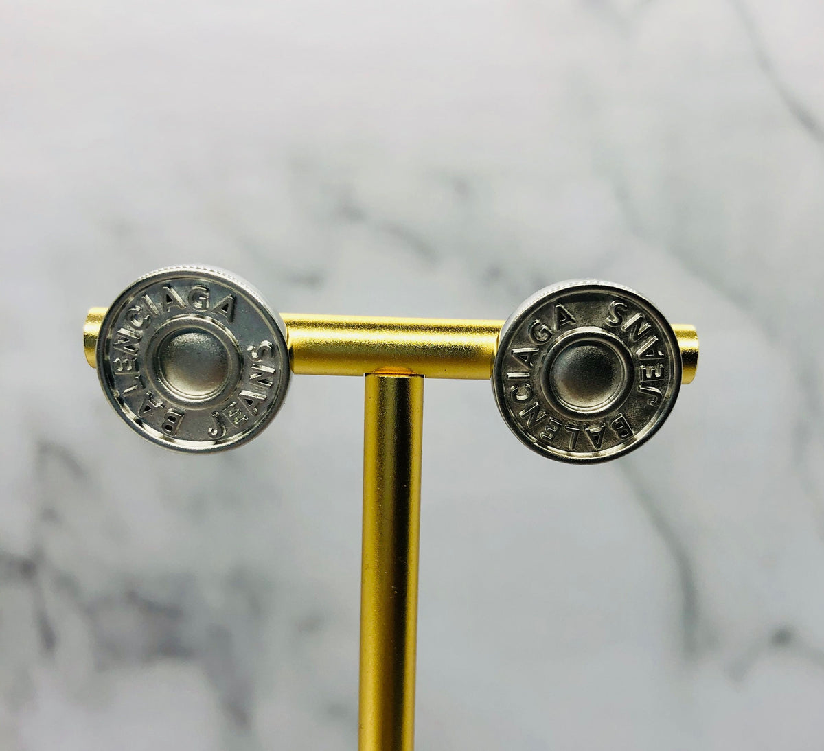 BALENCIAGA Jeans Button Earrings - Pre-Owned — 2