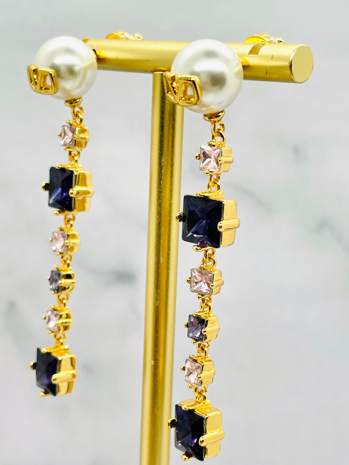 VALENTINO Pearl & Rhinestone Pendant Earrings - Pre-Owned — 5