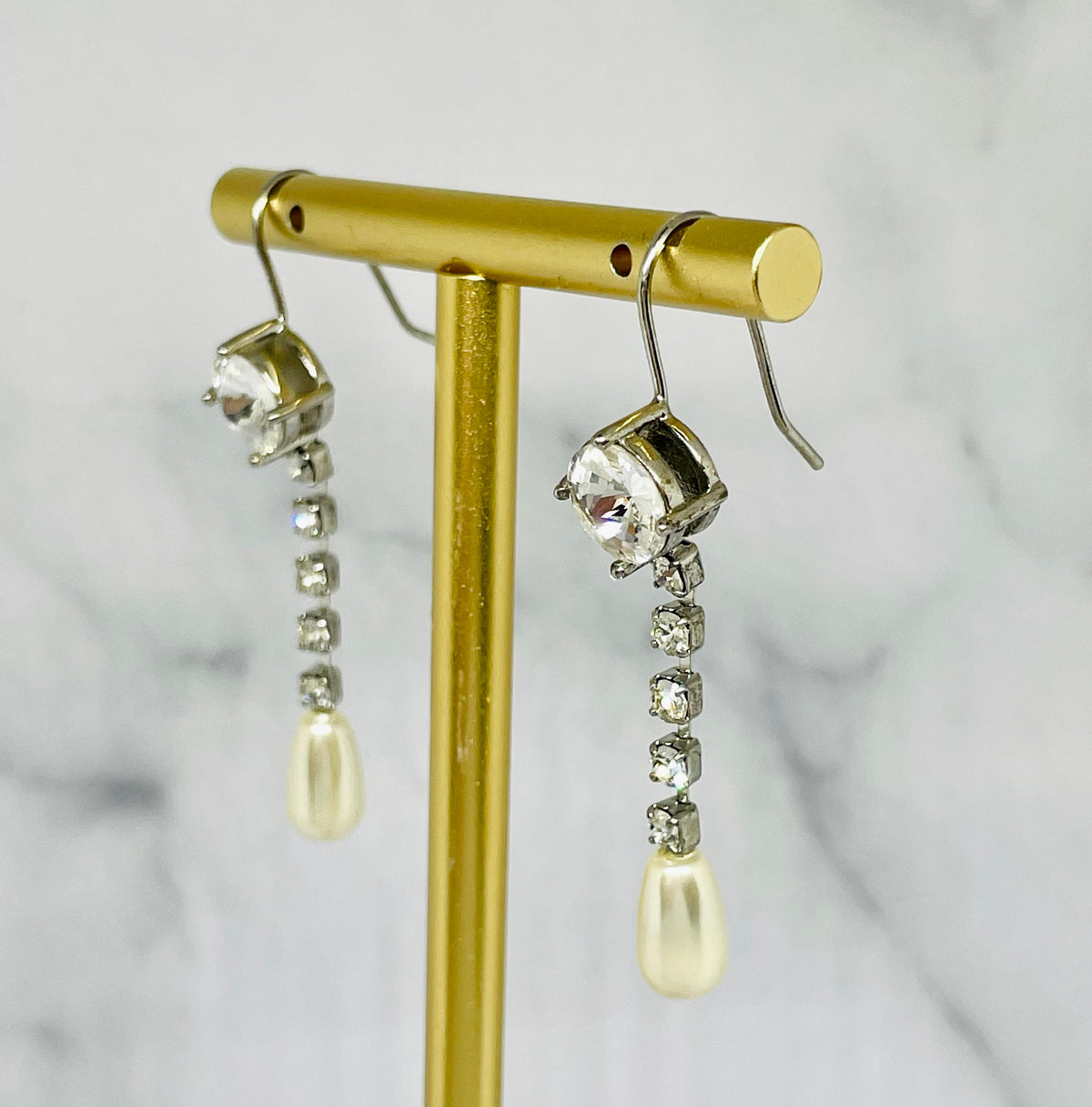 MIU MIU Rhinestone Pendant Pearl Earrings - Pre-Owned — 6