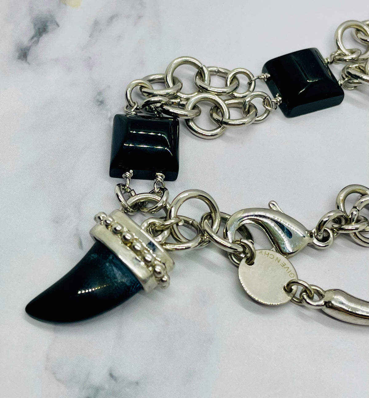 GIVENCHY Horn Silver & Black Bracelet - Pre-Owned — 3