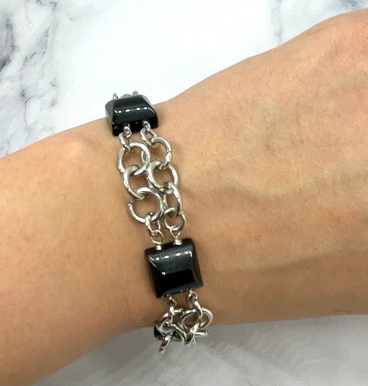 GIVENCHY Horn Silver & Black Bracelet - Pre-Owned — 2