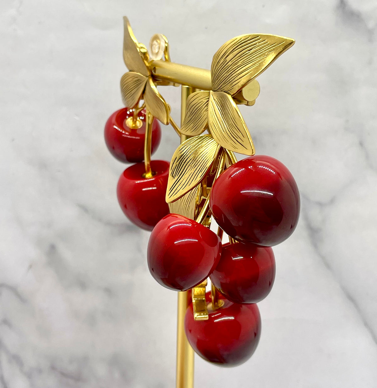 YSL YVES SAINT LAURENT Cherry Statement Clip-On Earrings - Pre-Owned / MK6405