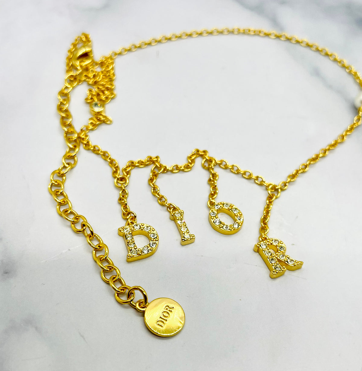 CHRISTIAN DIOR Monogram Rhinestone Necklace - Pre-Owned — 4