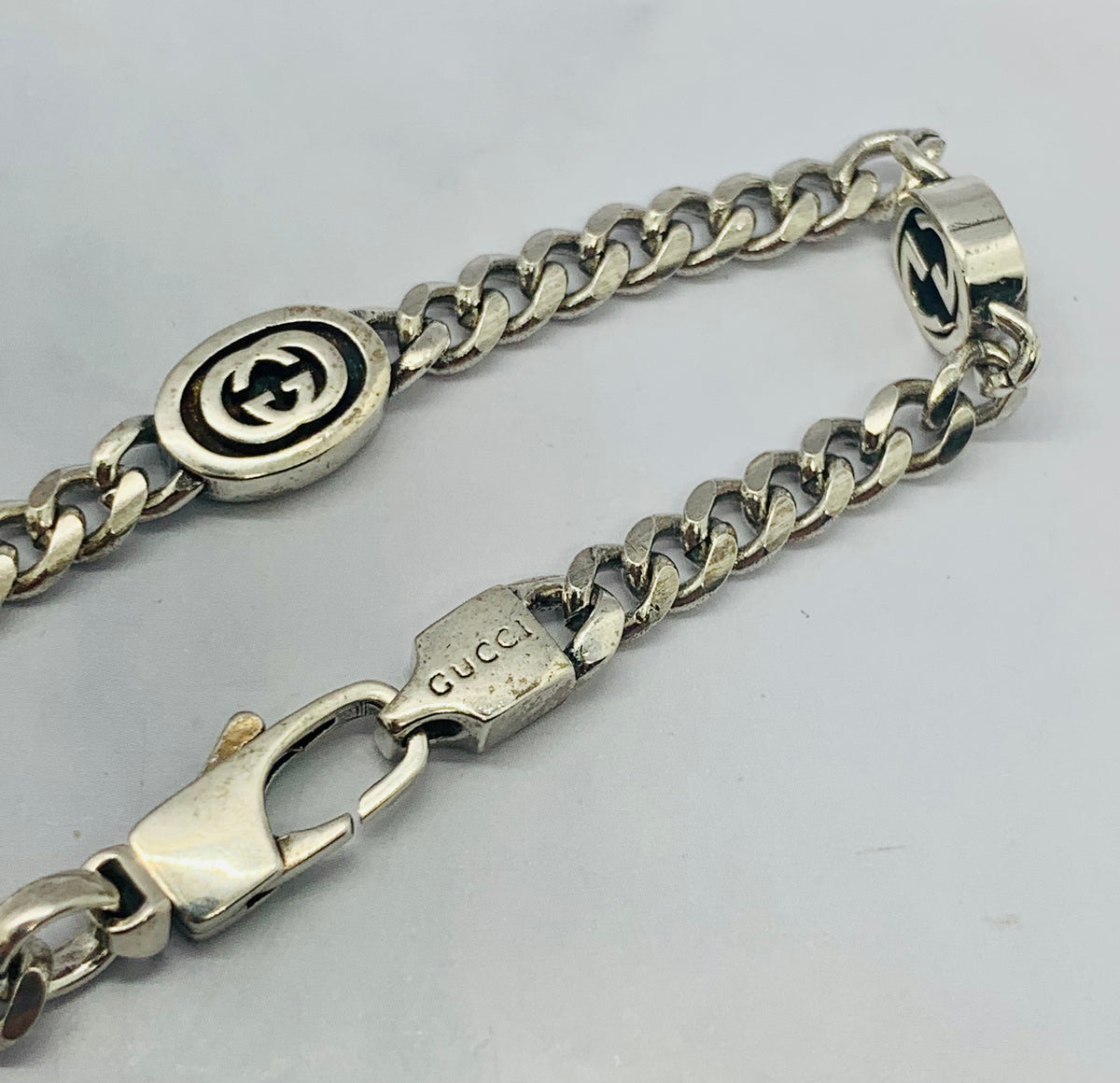 GUCCI GG Silver Classic Unisex Bracelet - Pre-Owned — 2