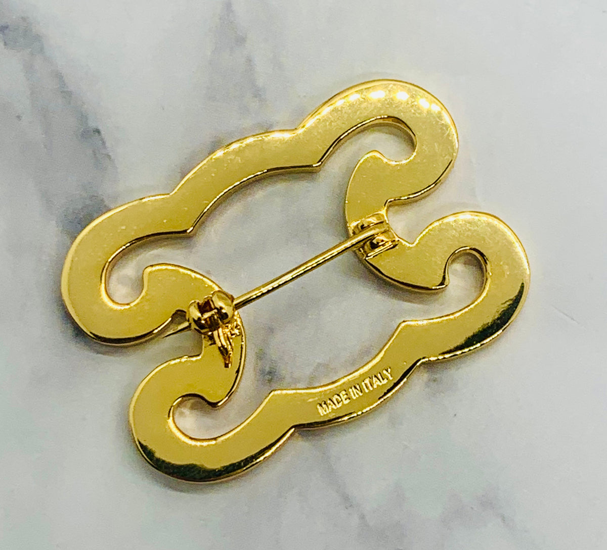 CELINE Monogram Gold Tone Brooch Pin - Pre-Owned — 2