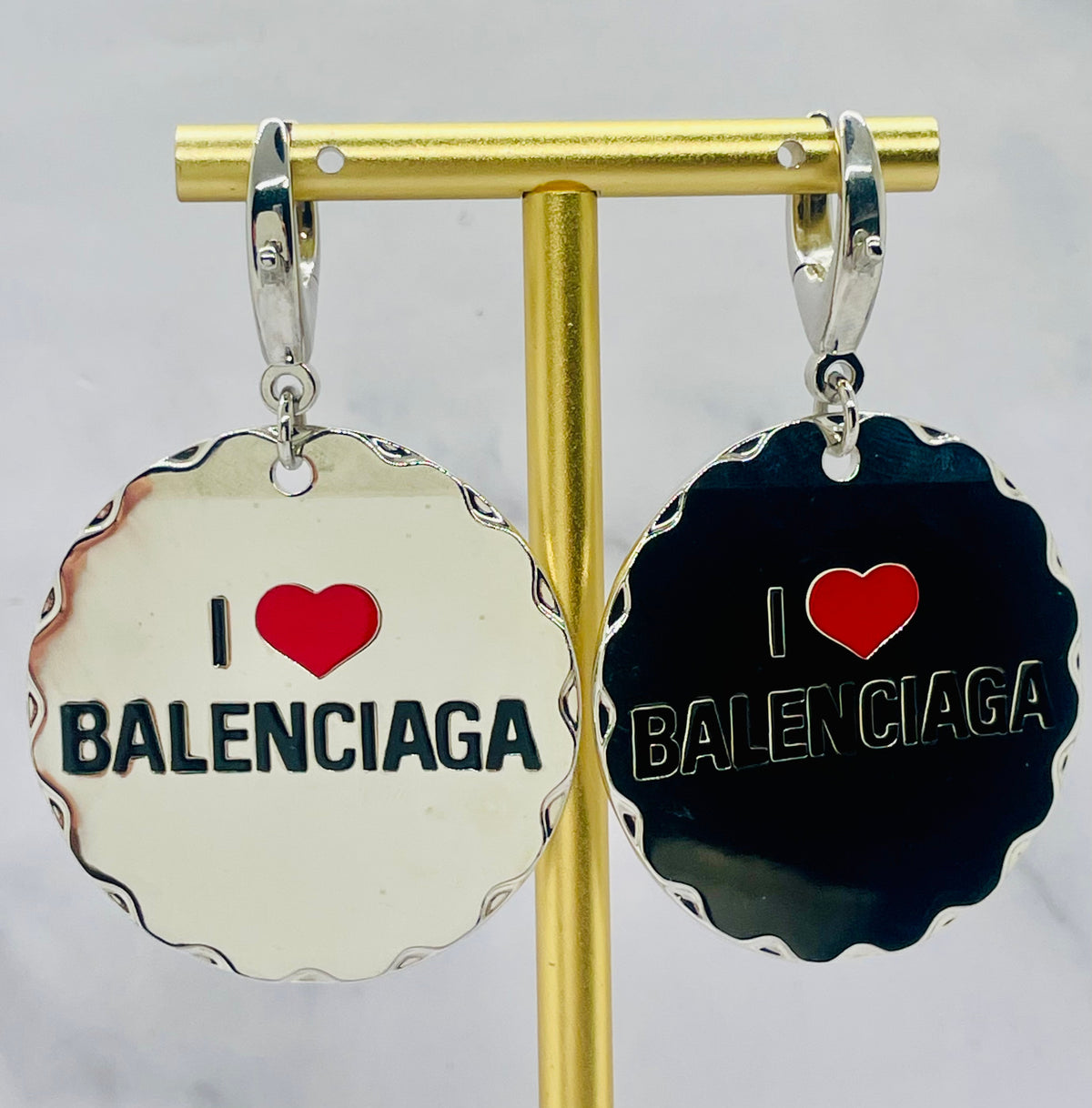 BALENCIAGA I Heart Keychain Style Earrings - Pre-Owned — 3