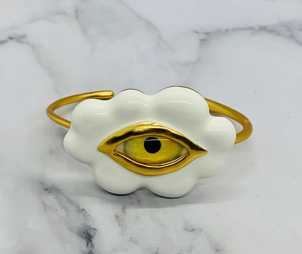 SCHIAPARELLI Cloud Eye Cuff Bracelet - Pre-Owned — 1