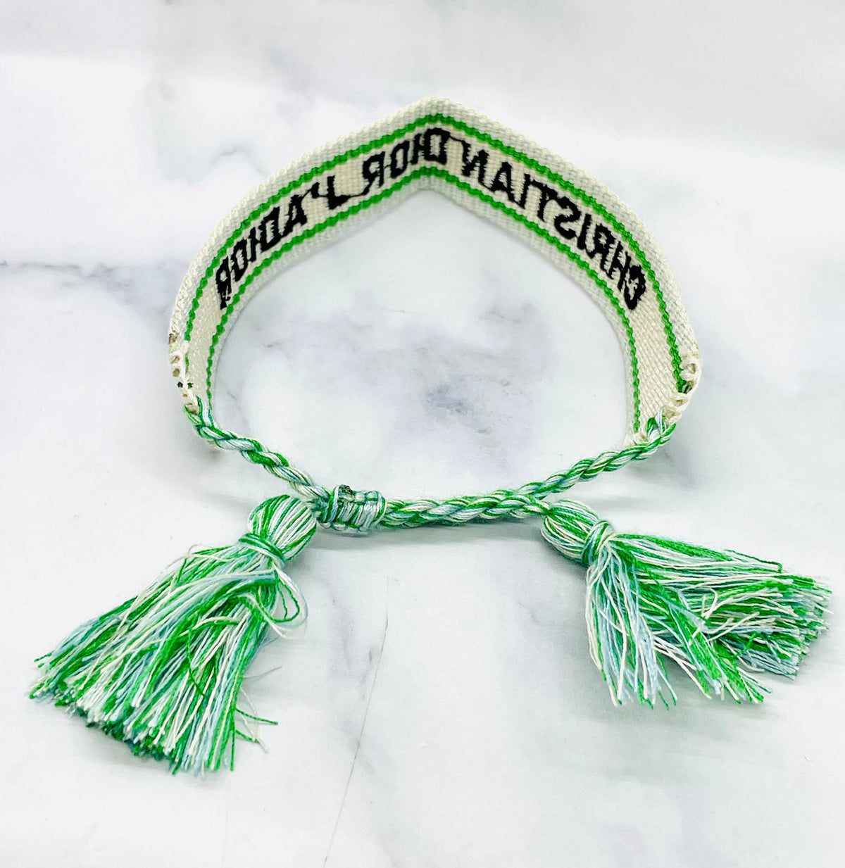 DIOR J'Adore Green & Blue Friendship Bracelet - Pre-Owned