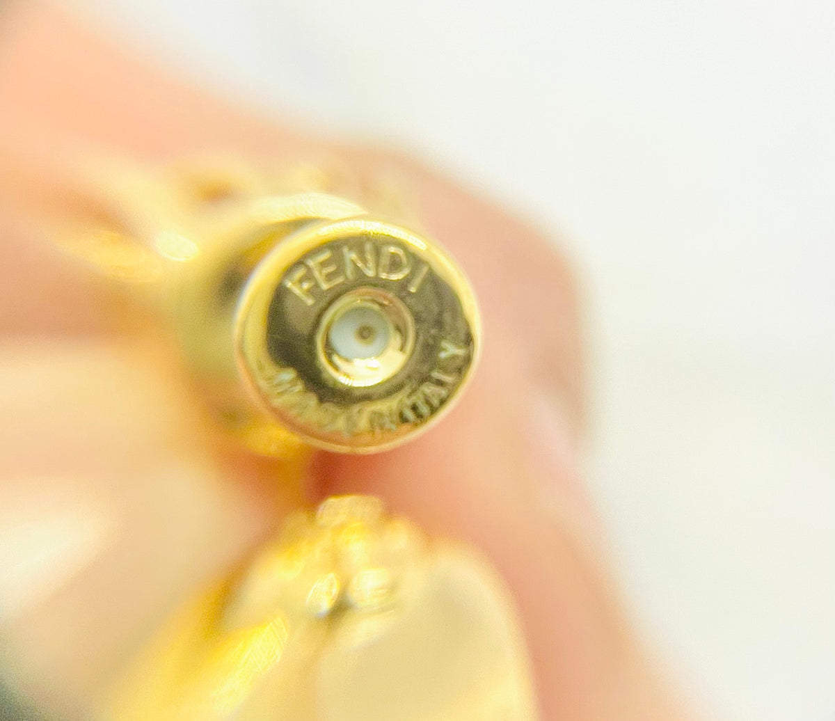 FENDI Filo Gold Tone Hoop Earrings - Pre-Owned — 3