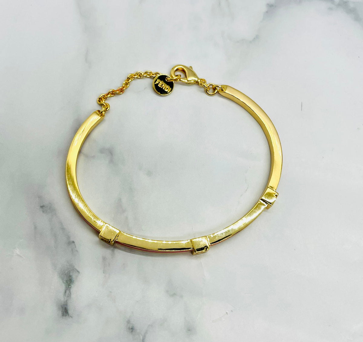 FENDI FF Monogram Pink Cuff Bracelet - Pre-Owned — 4