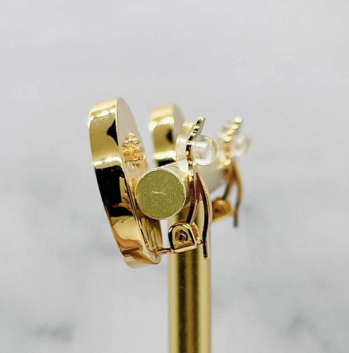 CELINE Monogram Disc Clip On Earrings - Pre-Owned — 3