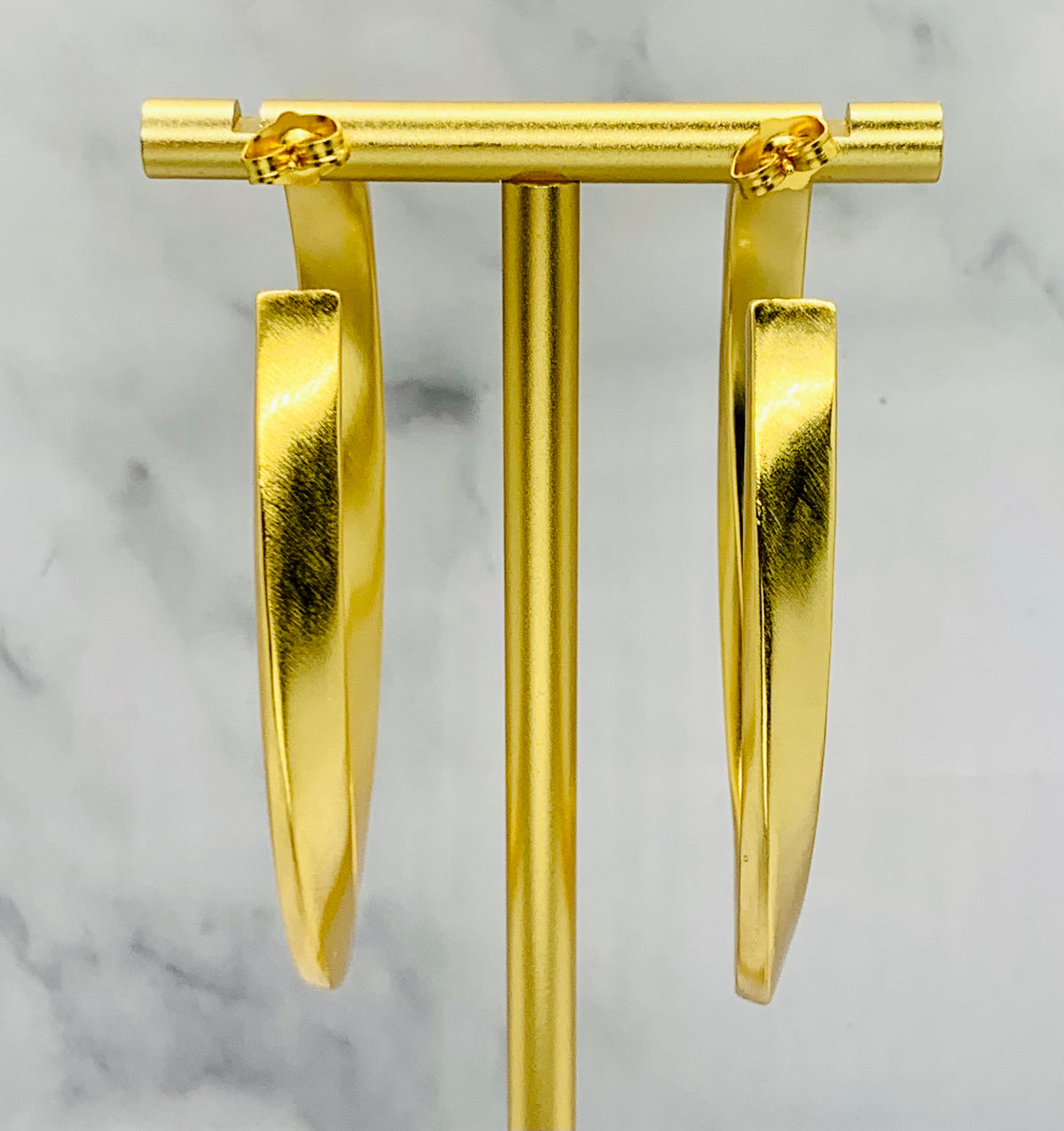 YSL YVES SAINT LAURENT Gold Tone Hoop Earrings - Pre-Owned