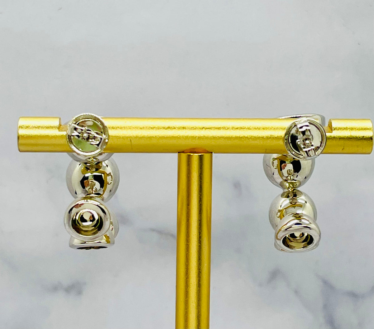 BOTTEGA VENETA Silver Bubble Hoop Earrings - Pre-Owned / MJ6384 — 6