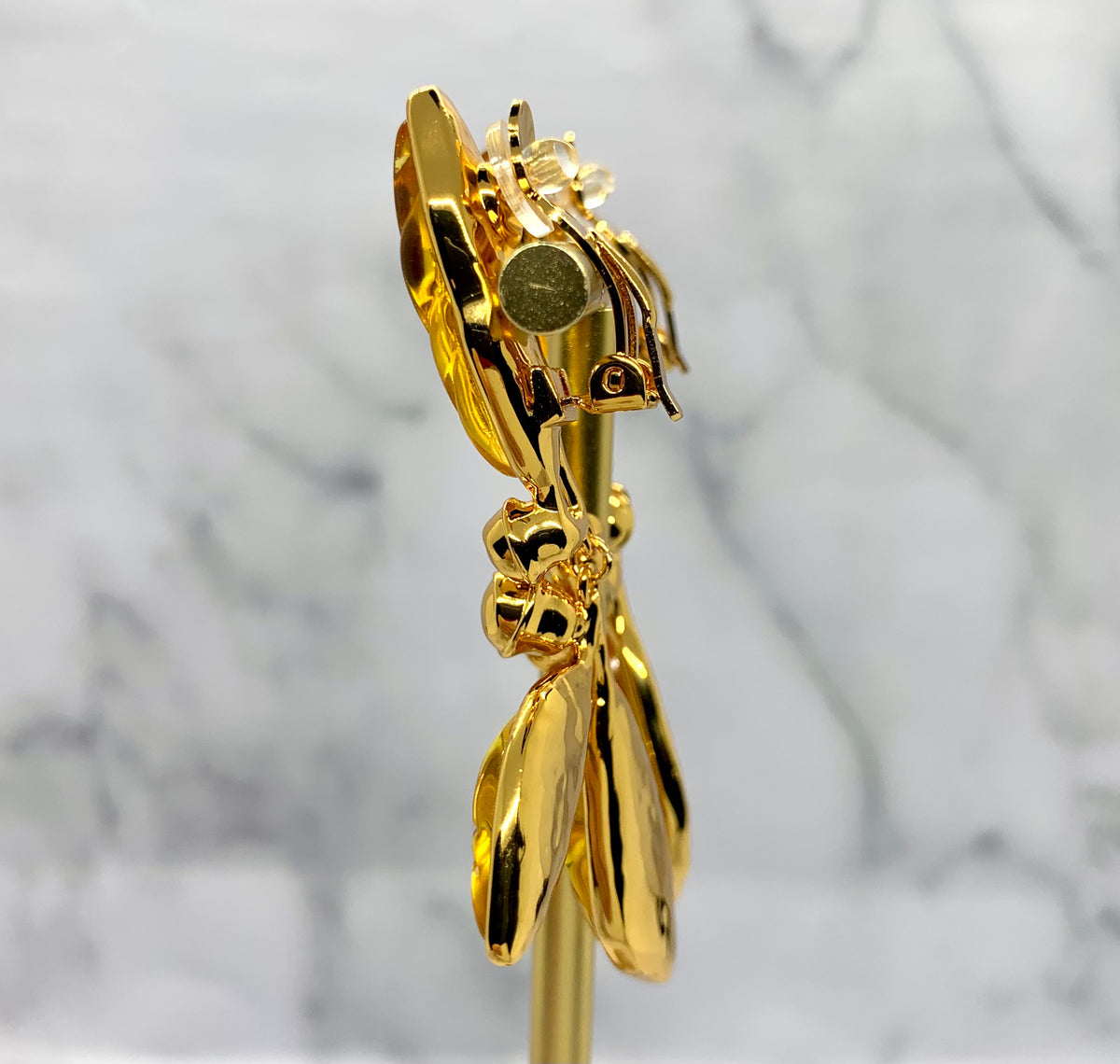 KENZO Vintage Gold Poppy Earrings - Pre-Owned — 3