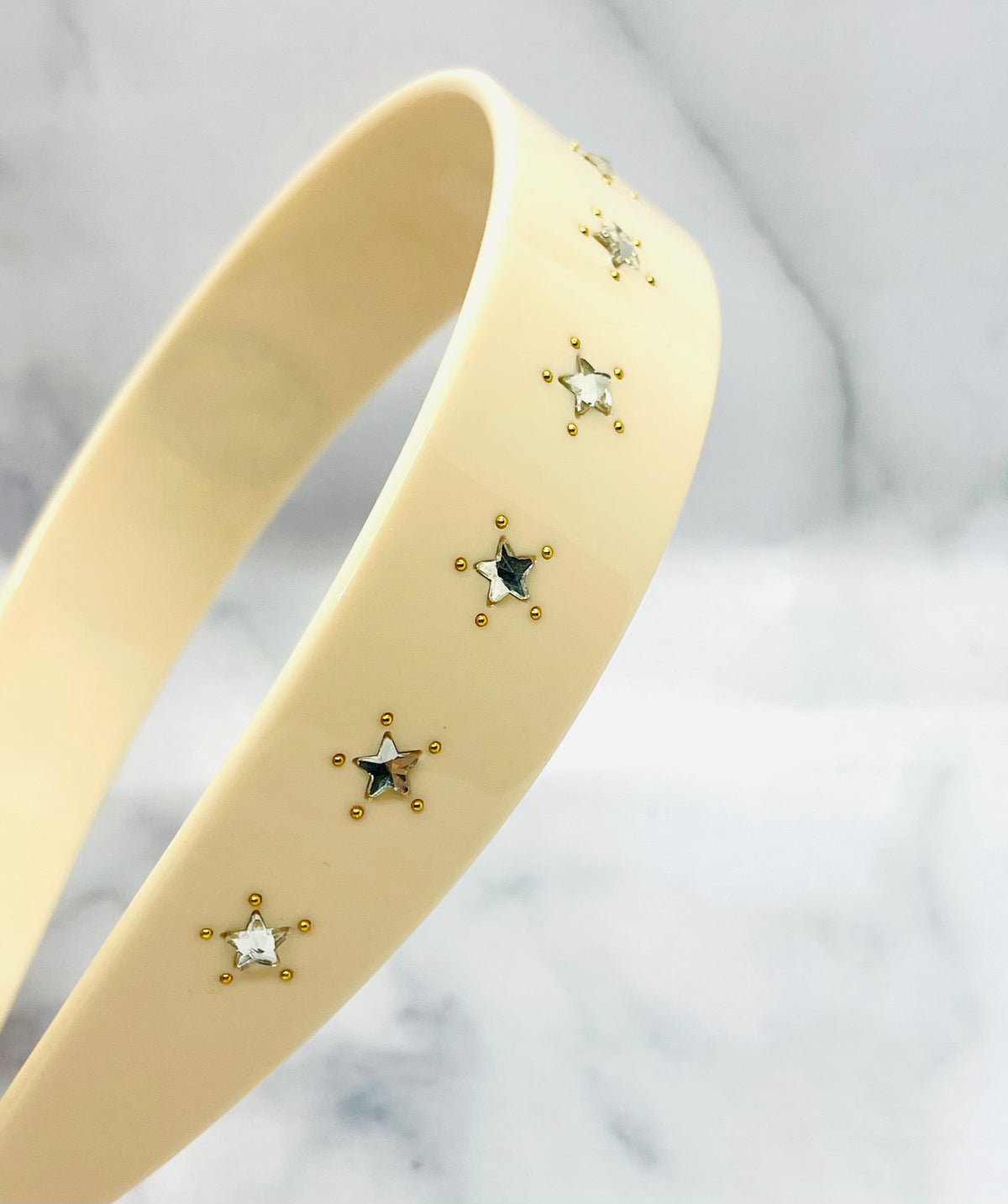 GUCCI GG Rhinestone Cream Tone Hairband - Pre-Owned — 3