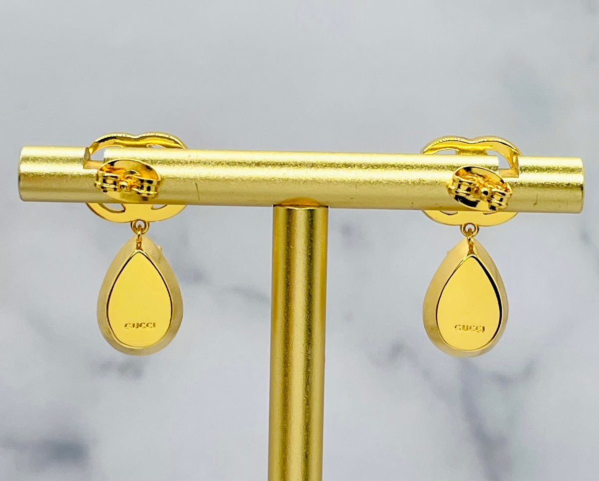 GUCCI GG Rhinestone Pendant Earrings - Pre-Owned — 2
