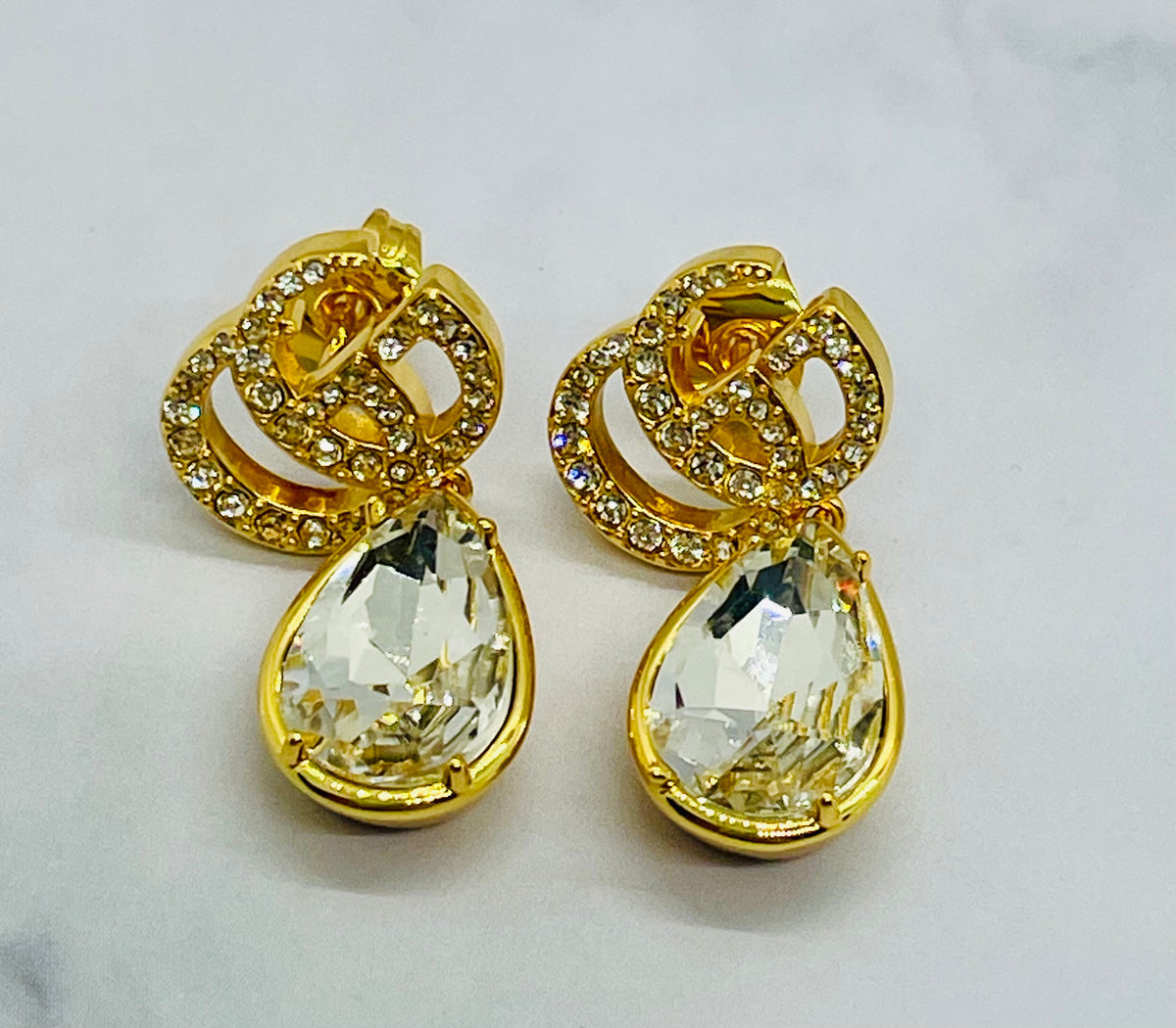 GUCCI GG Rhinestone Pendant Earrings - Pre-Owned — 6