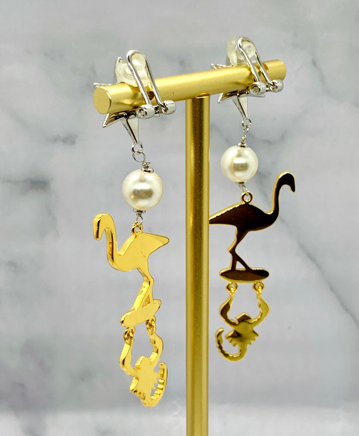 MIU MIU Flamingo Scorpion Earrings - Pre-Owned — 3