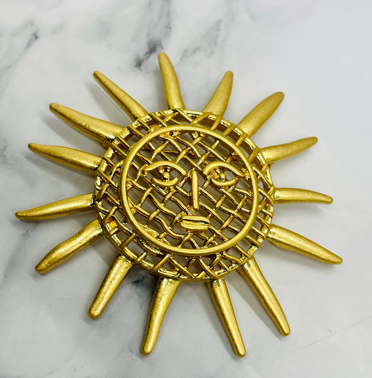 CHRISTIAN LACROIX Gold Tone Sun Brooch Pin - Pre owned / MK6411 — 1