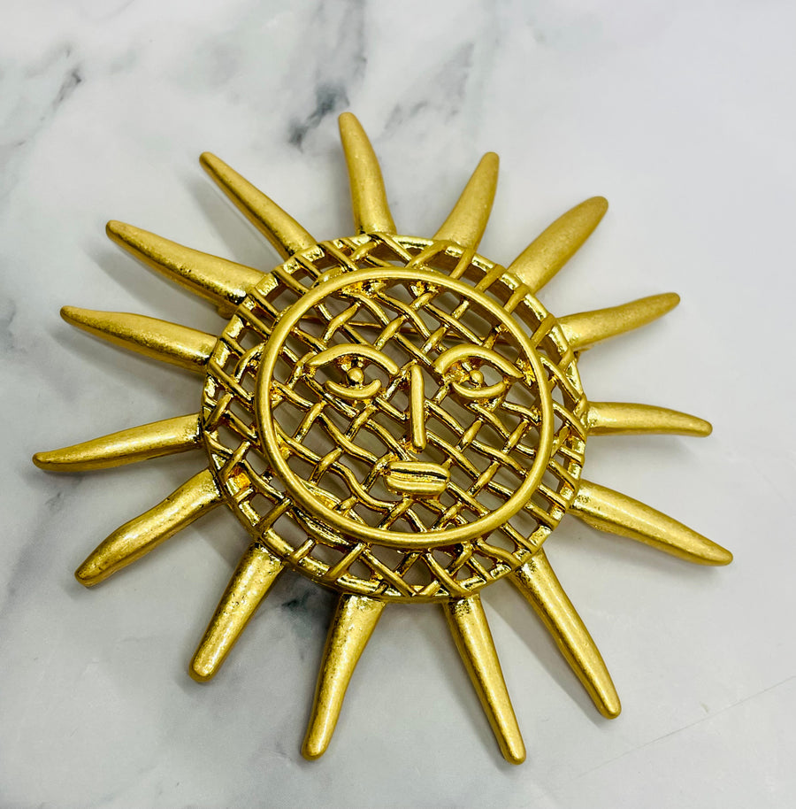 CHRISTIAN LACROIX Gold Tone Sun Brooch Pin - Pre owned / MK6411 — 1